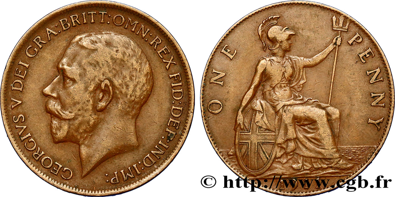 UNITED KINGDOM 1 Penny Georges V 1911  XF 