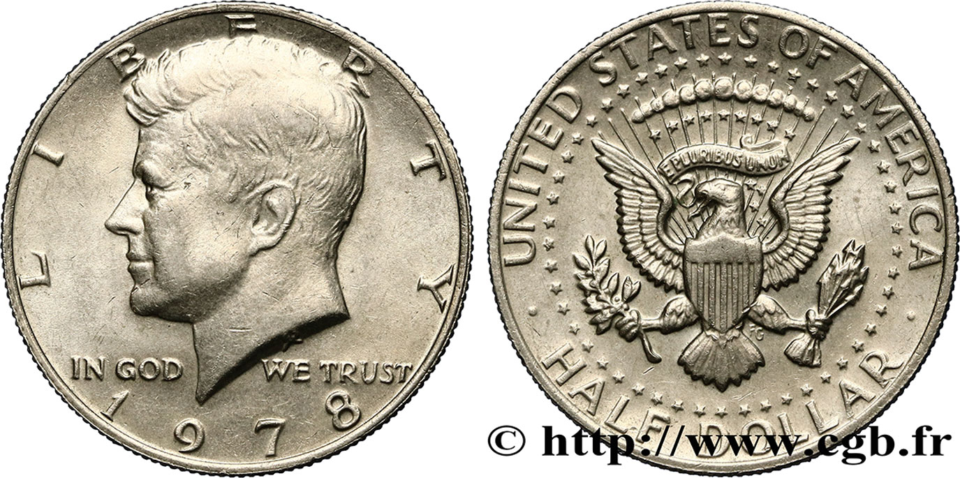 VEREINIGTE STAATEN VON AMERIKA 1/2 Dollar Kennedy 1978 Philadelphie VZ 