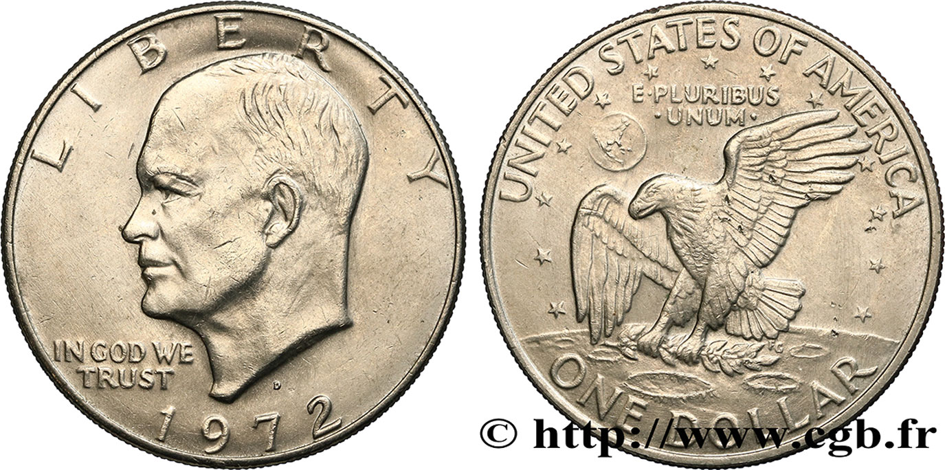 ÉTATS-UNIS D AMÉRIQUE 1 Dollar Eisenhower  1972 Denver SUP 