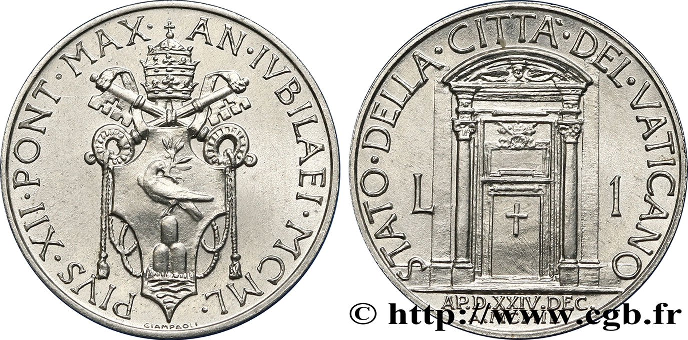 VATICAN AND PAPAL STATES Pie XII1 Lire Pie XII an XII / Année Sainte 1950  MS 