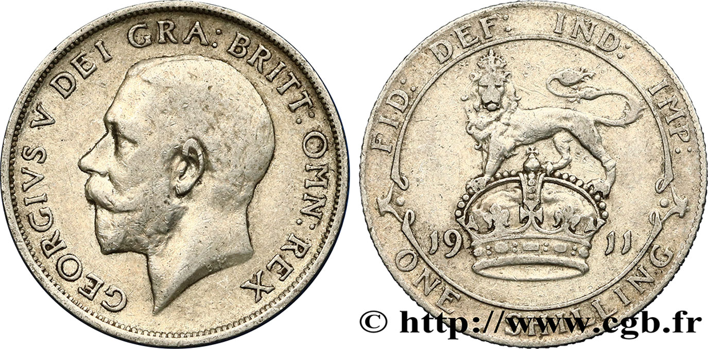 REINO UNIDO 1 Shilling Georges V 1911  MBC 