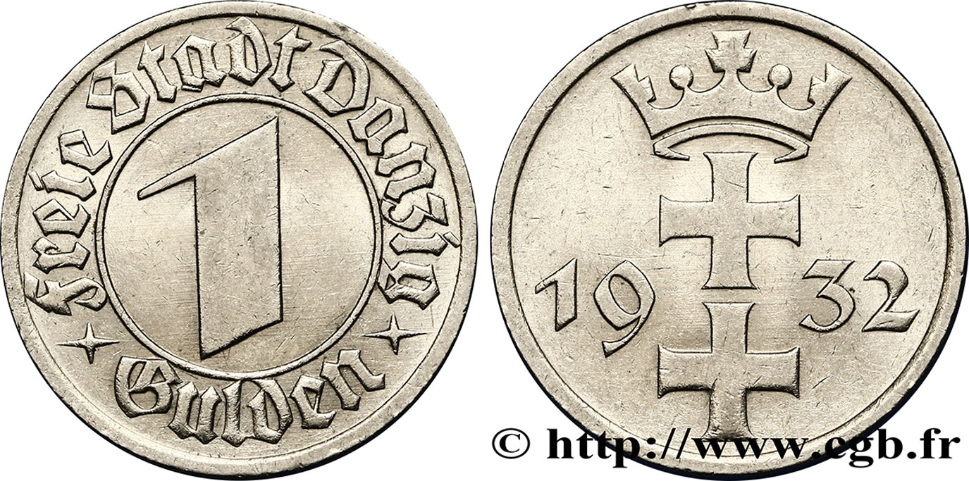 DANZIG (FREIE STADT) 1 Gulden 1932  VZ 