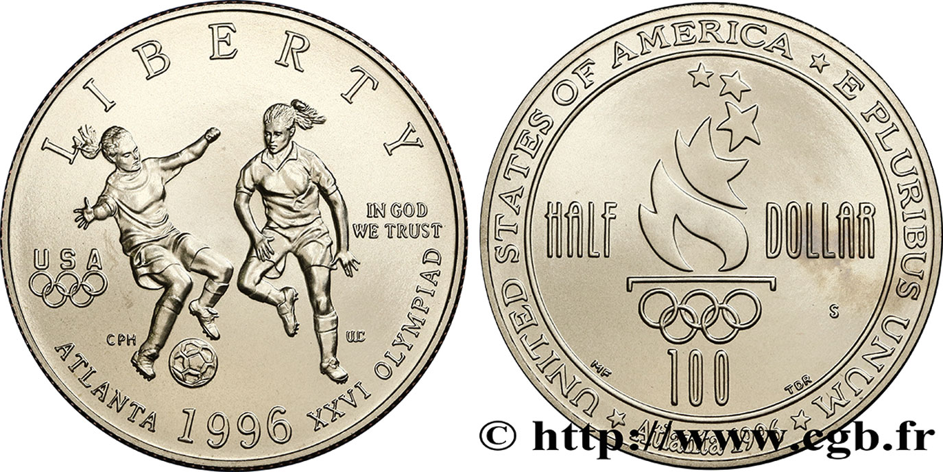 STATI UNITI D AMERICA 1/2 Dollar Jeux Olympiques d’Atlanta - Football 1996 San Francisco - S FDC 