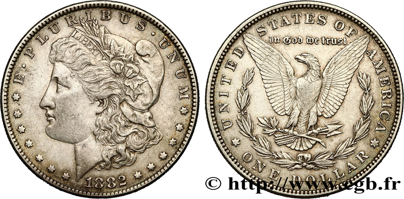 ÉTATS-UNIS D AMÉRIQUE 1 Dollar Morgan 1882 Philadelphie AU 