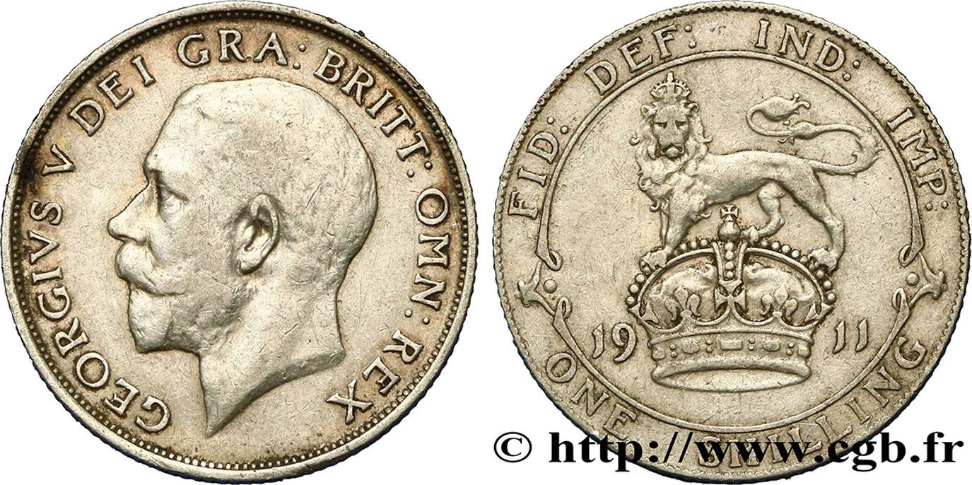 REINO UNIDO 1 Shilling Georges V 1911  MBC 