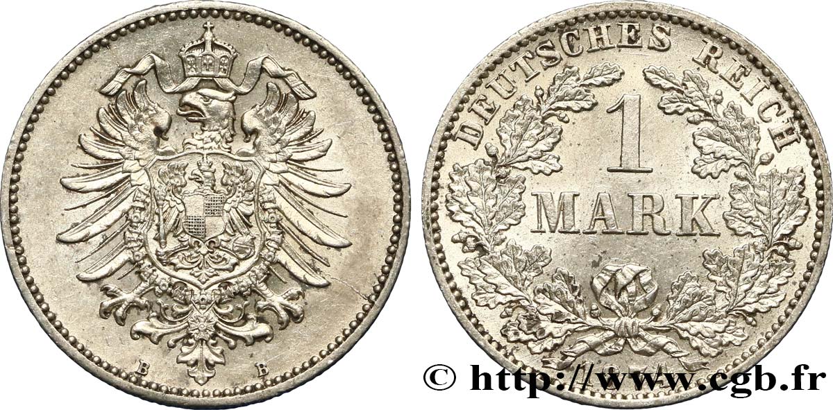 ALLEMAGNE 1 Mark Empire aigle impérial 1874 Hanovre - B SUP 