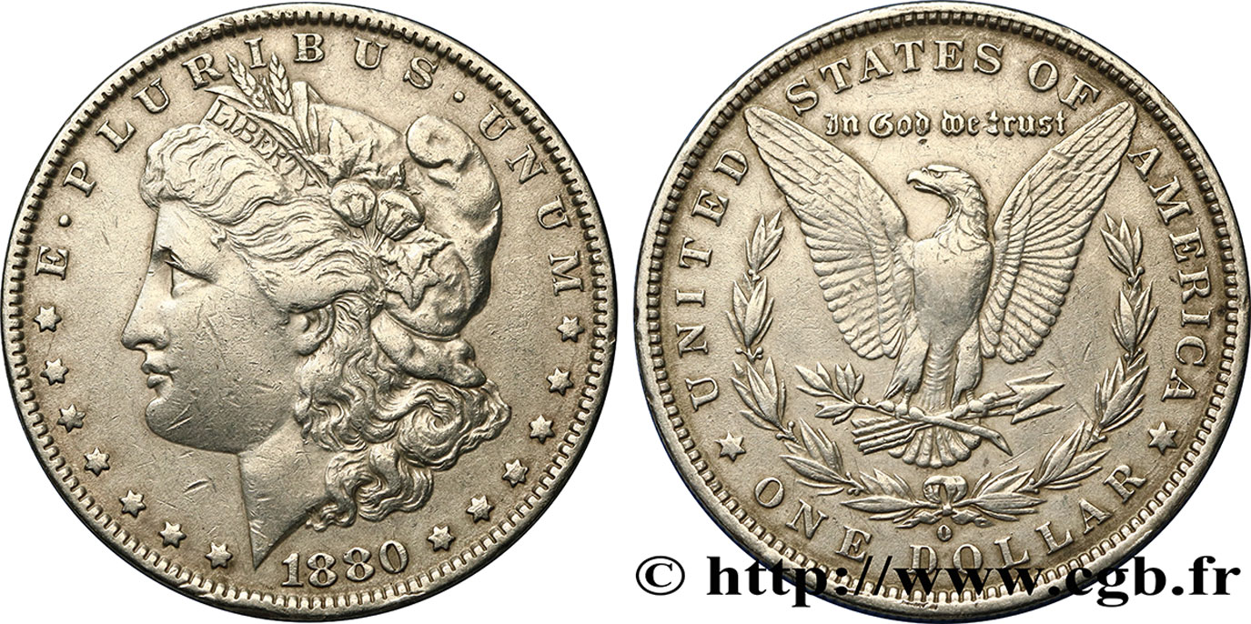 ÉTATS-UNIS D AMÉRIQUE 1 Dollar type Morgan 1880 Nouvelle Orléans TTB 