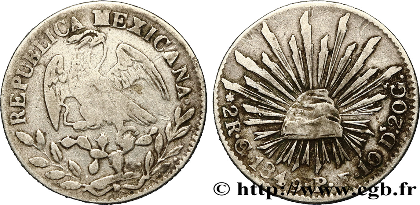 MEXIKO 2 Reales 1849 Guanajuato - G° S 