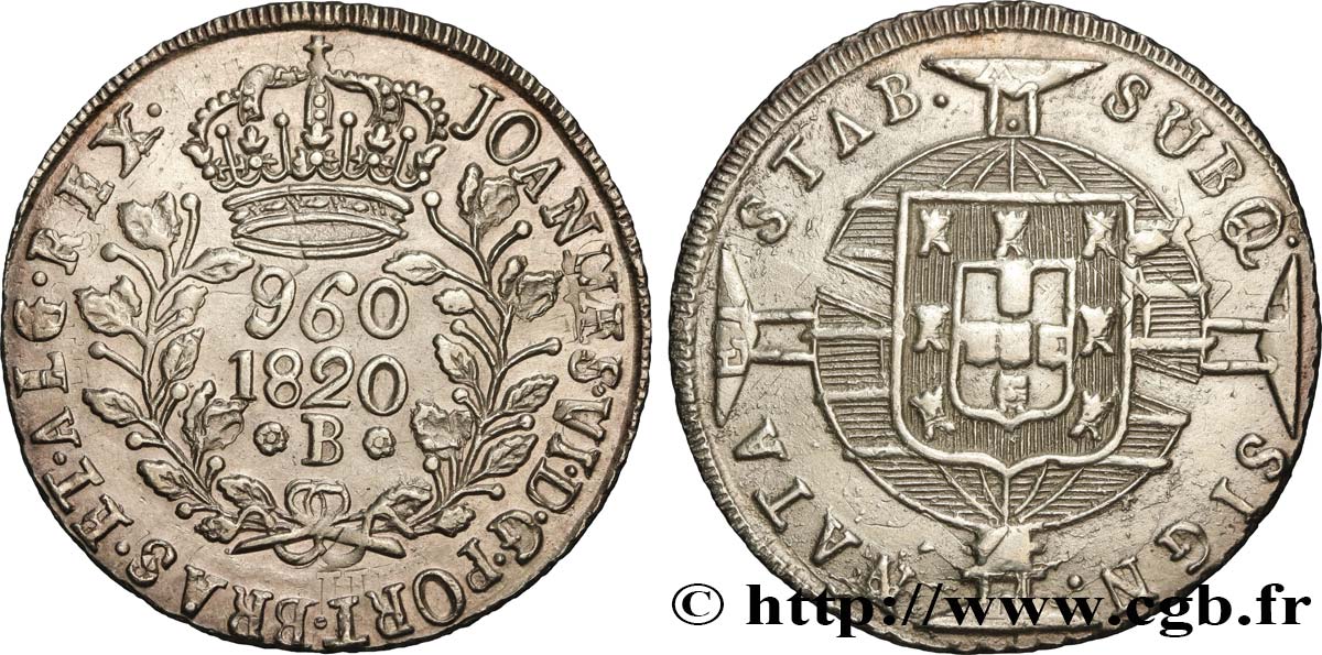 BRASILIEN 960 Reis Jean VI 1820 Bahia SS 