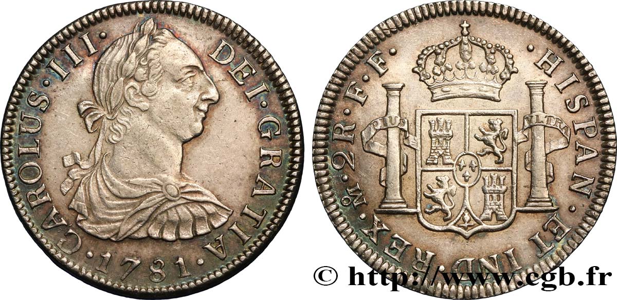 MEXIQUE 2 Reales Charles III 1781 Mexico TTB+ 