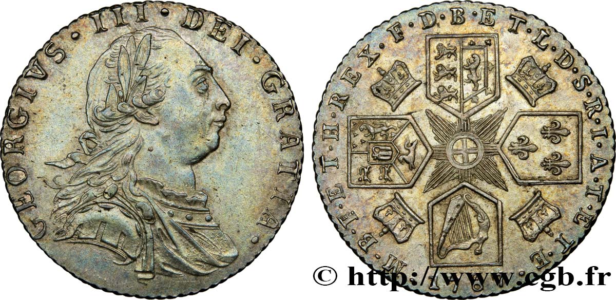 GRANDE-BRETAGNE - GEORGES III 6 Pence 1787  SPL 