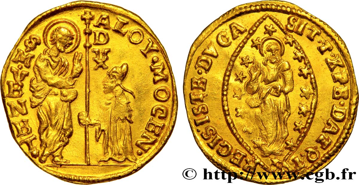 ITALY - VENICE - ALVISE I MOCENIGO (85th Doge) 1 Zecchino (Sequin) n.d. Venise MS 