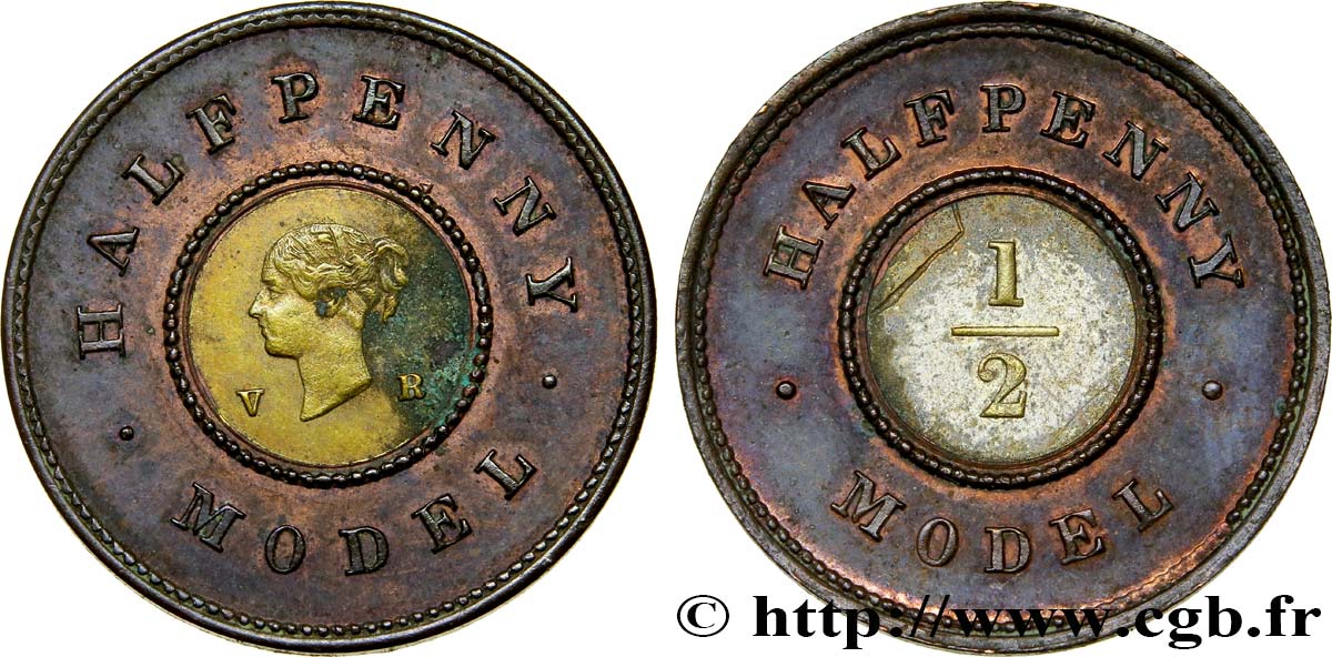 UNITED KINGDOM 1/2 Penny Model Victoria n.d. Londres AU 