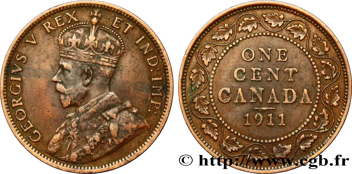 CANADA 1 Cent Georges V 1911  TTB 