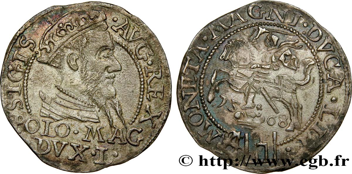 LIVONIA - GRAND DUCHY OF LITHUANIA - SIGISMUND II VASA Gros 1568  XF 