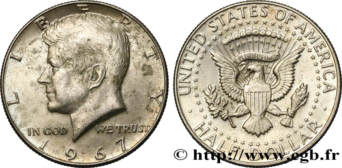 STATI UNITI D AMERICA 1/2 Dollar Kennedy 1967 Philadelphie SPL 