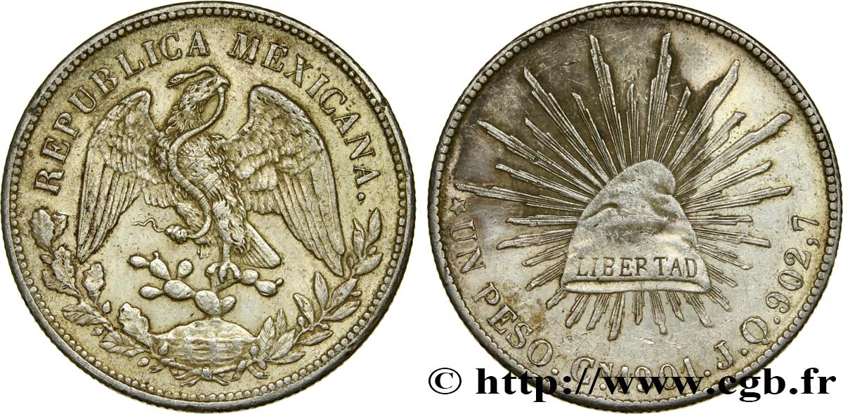 MEXICO 1 Peso 1901 Mexico AU 