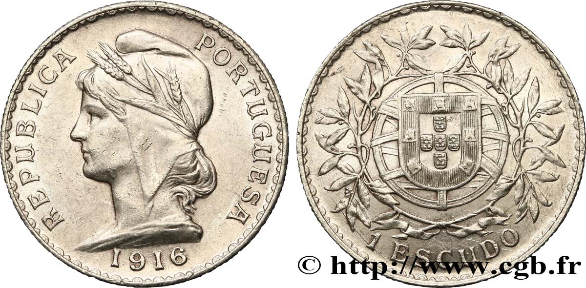 PORTUGAL 1 Escudo 1916  EBC 
