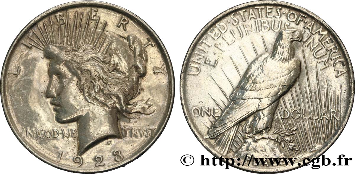 ÉTATS-UNIS D&nbsp;AMÉRIQUE 1 Dollar Peace 1923 Philadelphie TB+ 