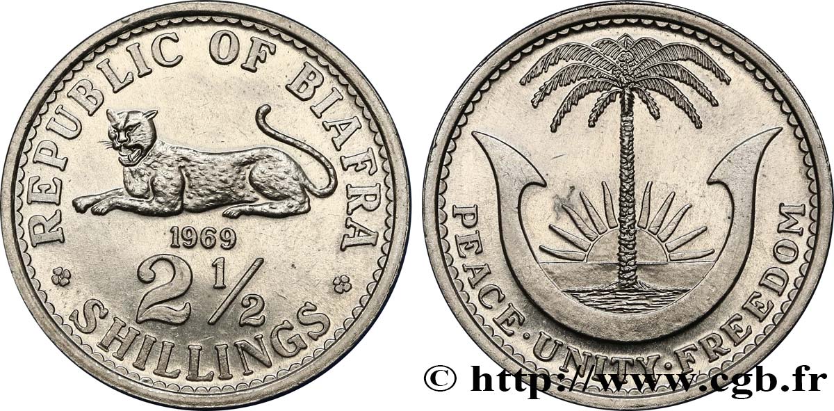 BIAFRA 2 1/2 Shilling 1969  VZ 