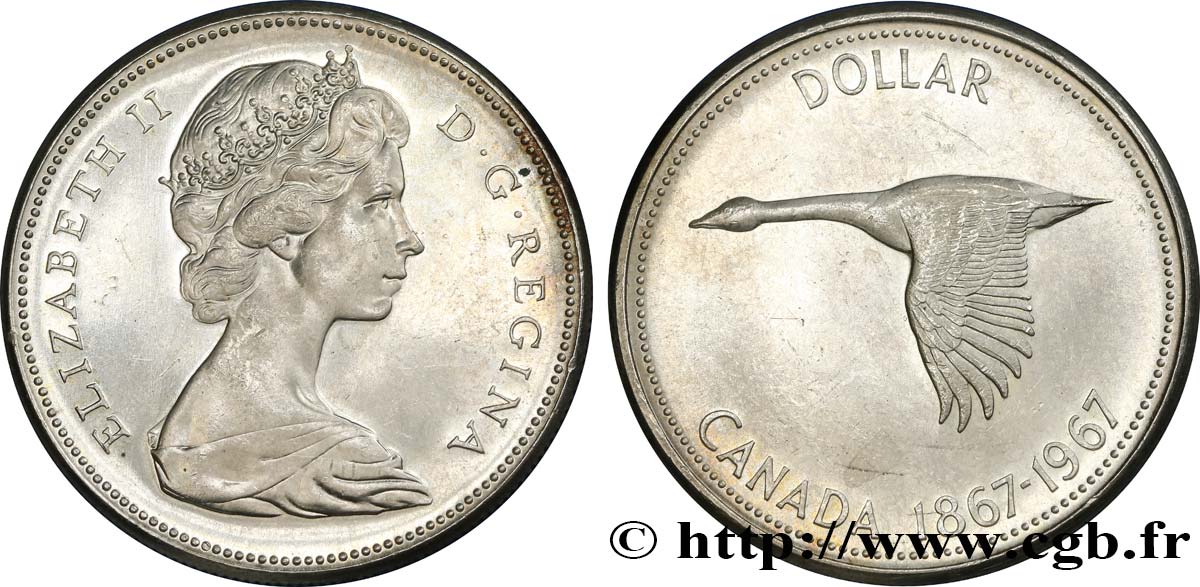 CANADá
 1 Dollar centenaire de la Confédération 1967  SC 