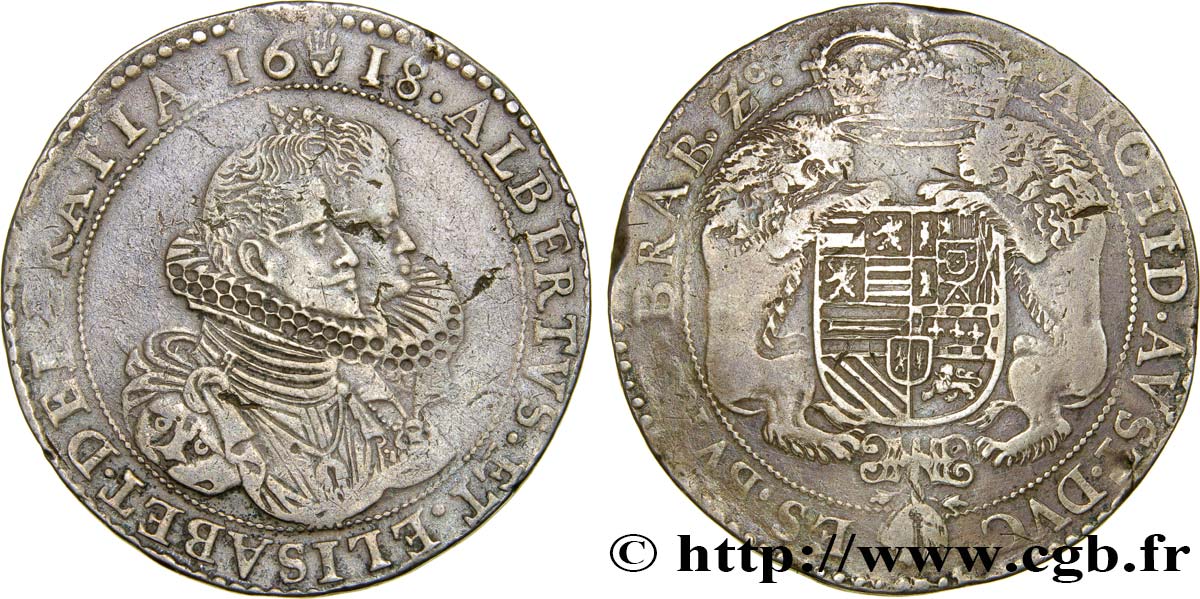 BELGIEN - SPANISCHE NIEDERLAND Ducaton Albert et Élisabeth 1618 Anvers SS 