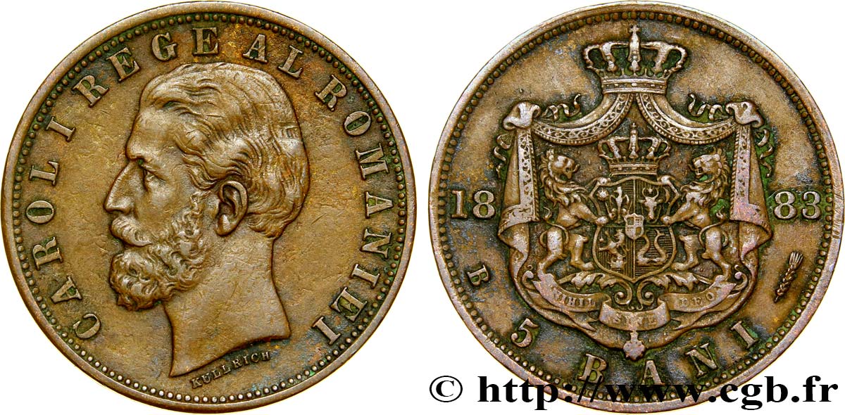 ROUMANIE 5 Bani Charles Ier 1883 Bucarest TTB 