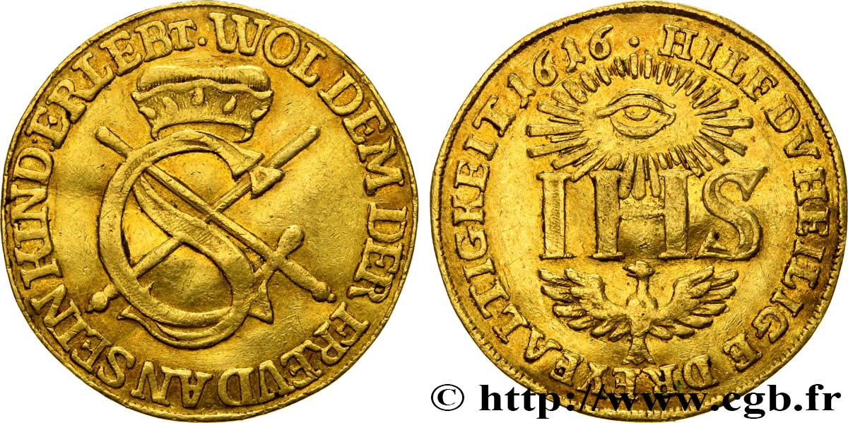 GERMANY - SAXONY - JEAN-GEORGES I 1 Ducat (Sophiendukat) 1616 Dresde fVZ 