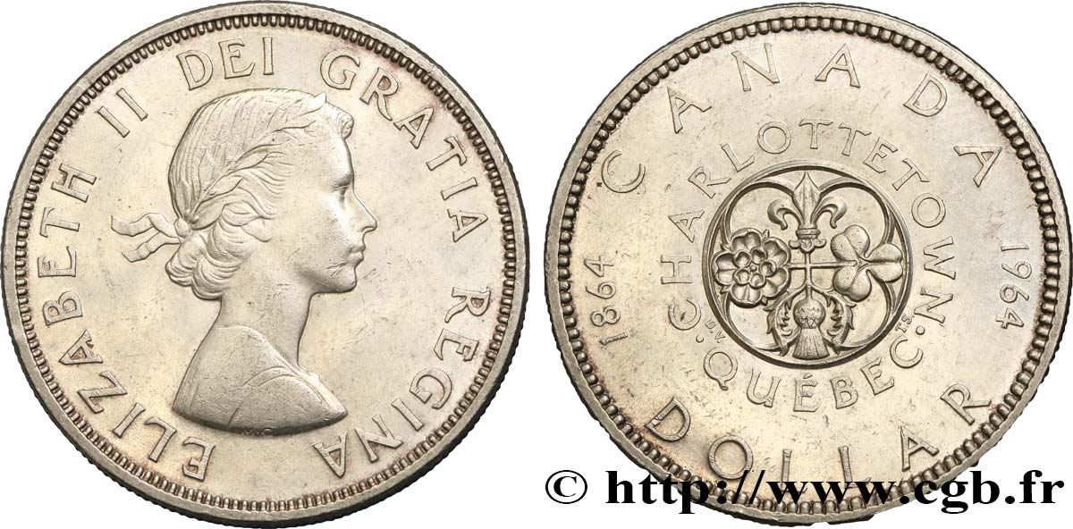 CANADA 1 Dollar Charlottetown-Québec 1964  SUP 