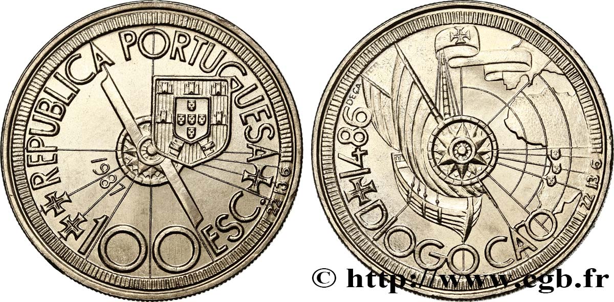 PORTUGAL 100 Escudos Diogo Cao et l’exploration des côtes africaines en 1486 1987  SPL 