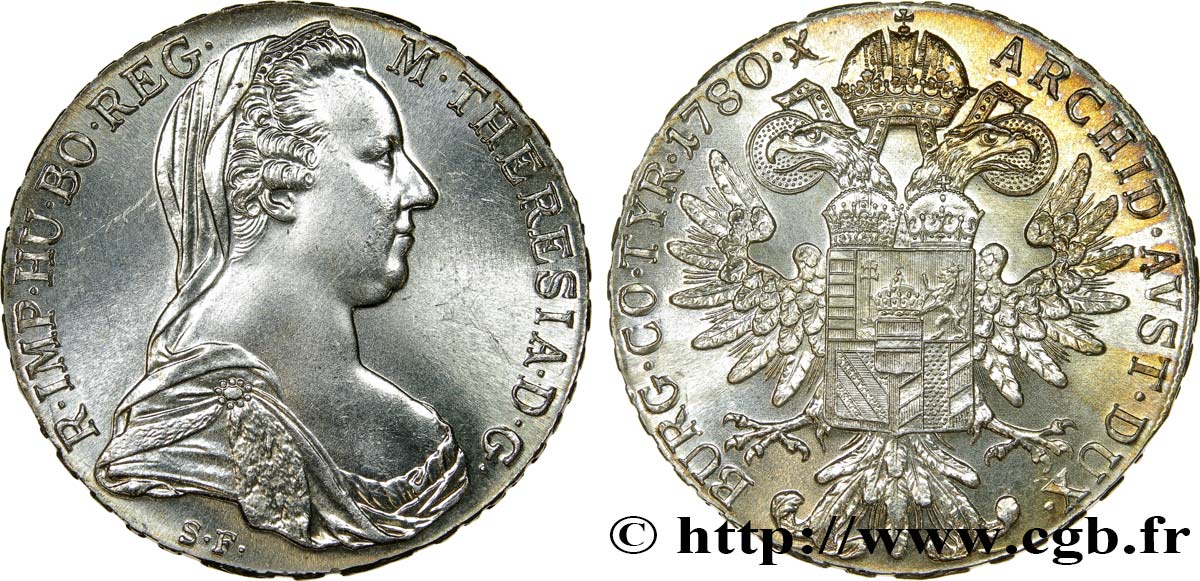 AUSTRIA 1 Thaler (REFRAPPE) Marie-Thérèse 1780 Vienne MS 