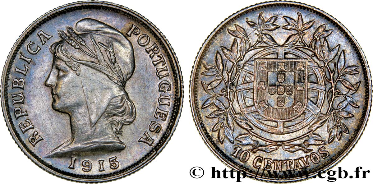 PORTOGALLO 10 Centavos 1915  SPL 
