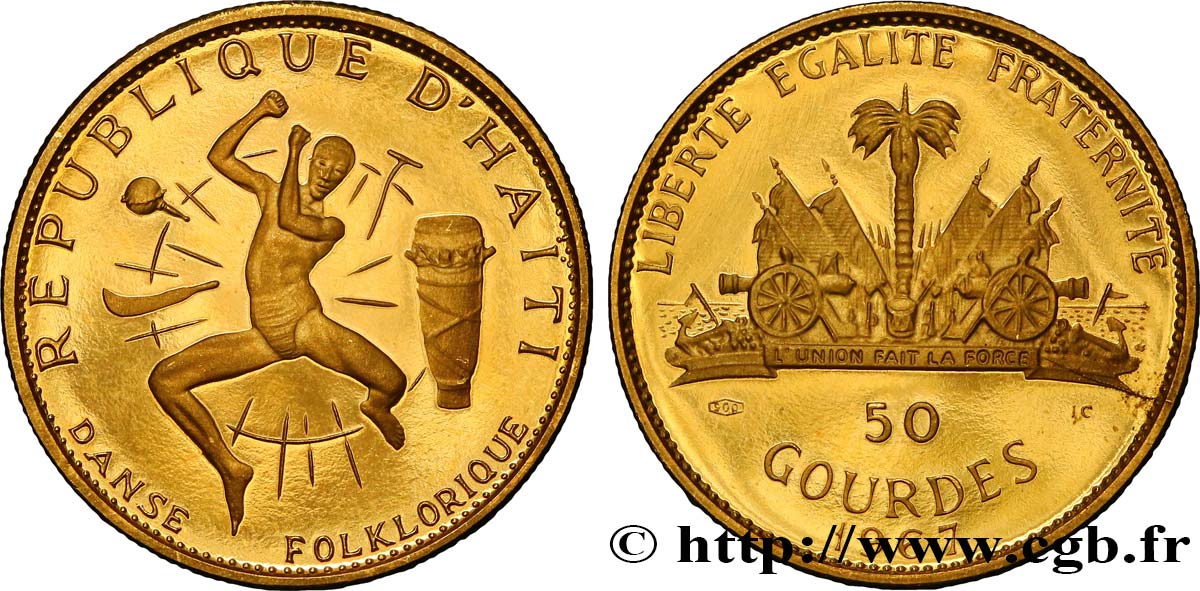 HAITI 50 Gourdes Proof danse folklorique 1967  MS 