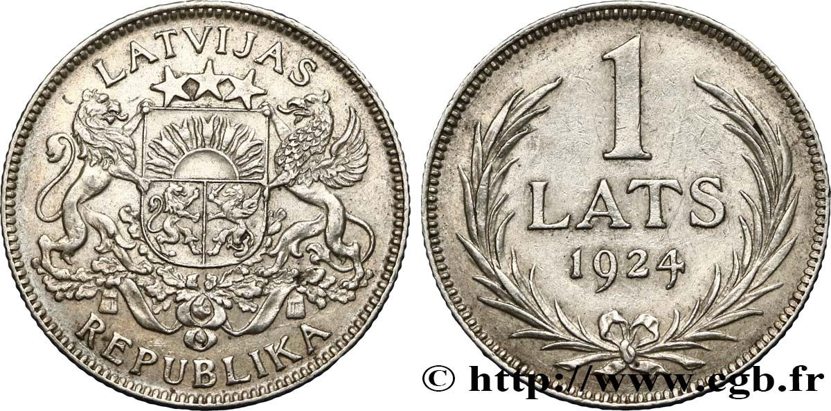 LETTONIA 1 Lats emblème 1924  q.SPL 