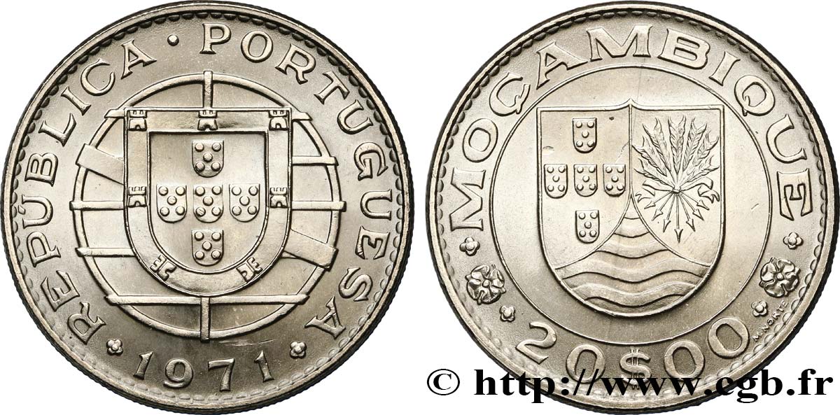 MOZAMBIQUE 20 Escudos colonie portugaise du Mozambique 1971  MS 