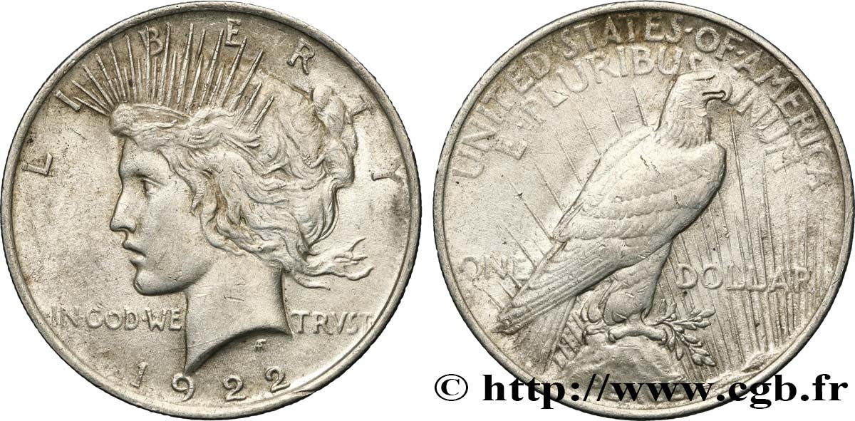 STATI UNITI D AMERICA 1 Dollar Peace 1922 Philadelphie q.SPL 
