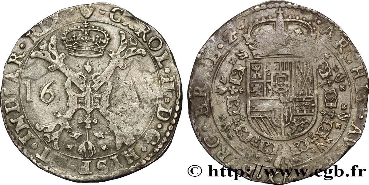 BELGIEN - SPANISCHE NIEDERLAND Patagon Charles II d’Espagne 1673 Anvers SS 
