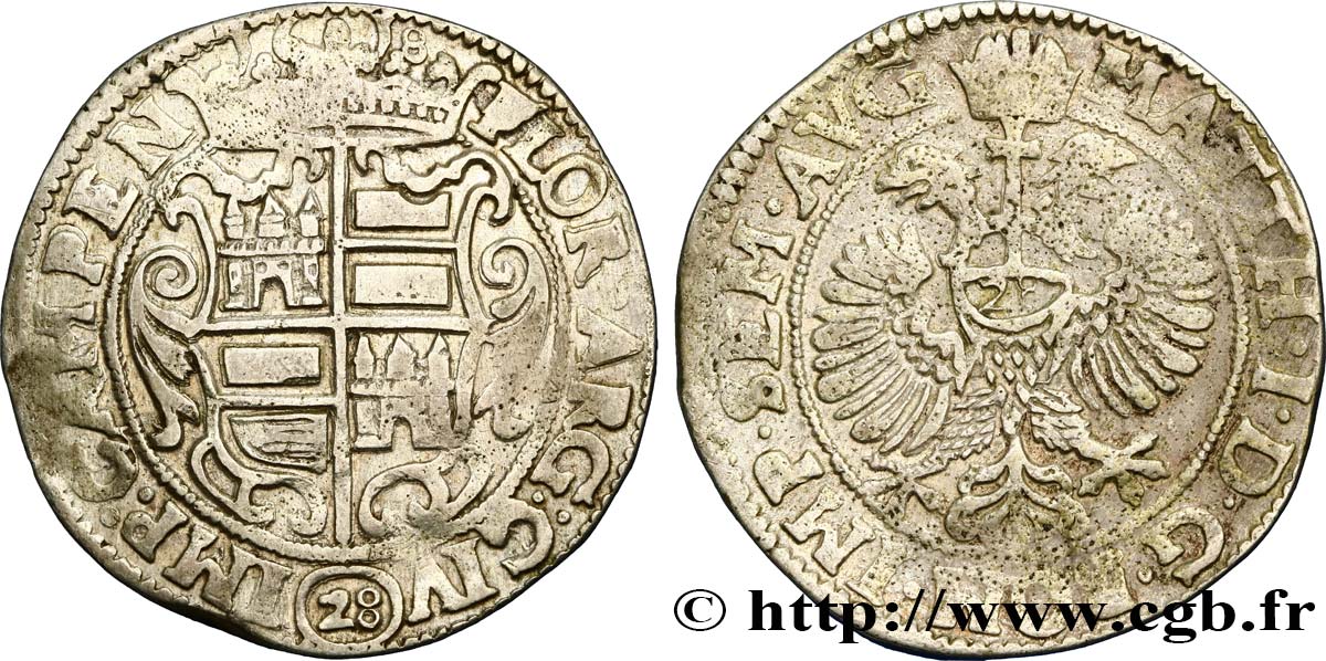 PAYS-BAS - VILLE IMPÉRIALE DE CAMPEN - MATTHIAS Gulden 1618  XF/VF 