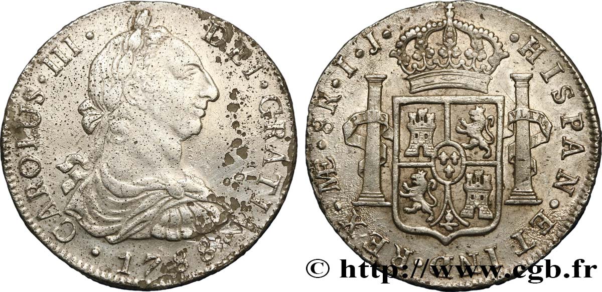 PERU 8 Reales Charles III 1788 Lima BB 
