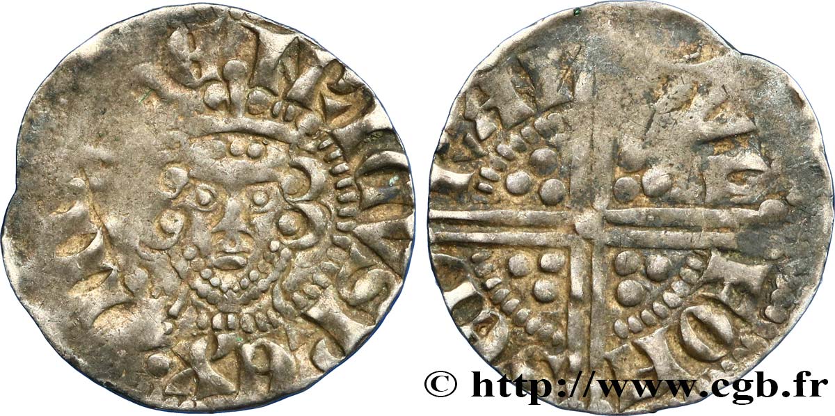 ANGLETERRE - ROYAUME D ANGLETERRE - HENRY III PLANTAGENÊT Penny dit “long cross” n.d. Canterbury XF 