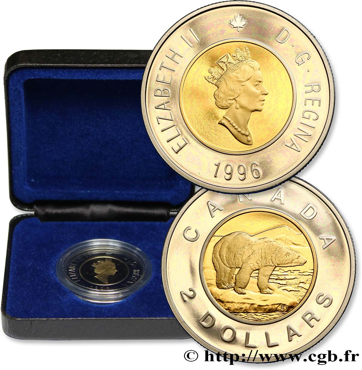 CANADA 2 Dollars Proof Elisabeth II / ours polaire 1996  FDC 
