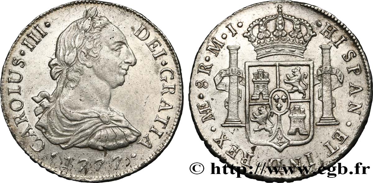 PERU - CHARLES III 8 Reales 1777 Lima AU/AU 