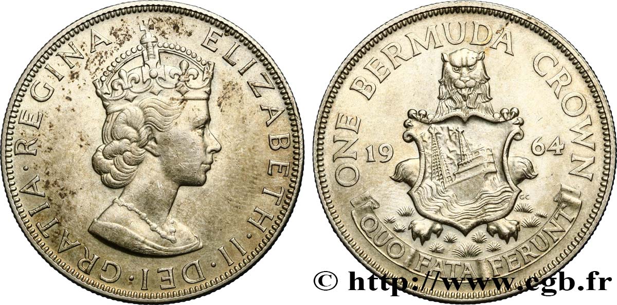 BERMUDA 1 Crown Elisabeth II 1964  q.SPL 