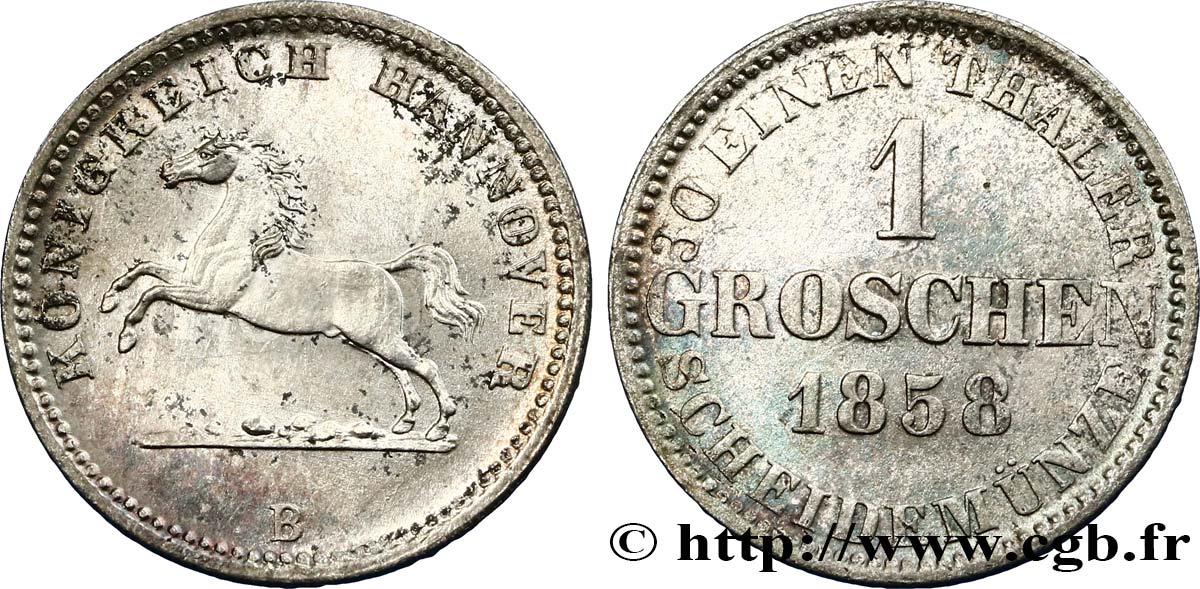 ALLEMAGNE - HANOVRE 1 Groschen 1858 Hanovre SPL 