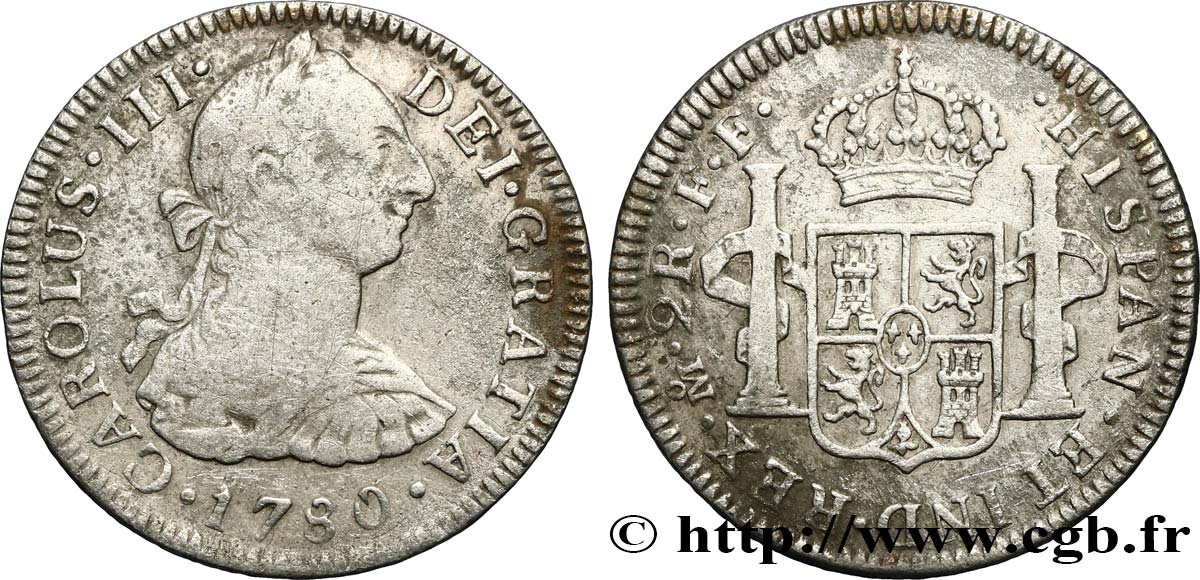 MEXICO 2 Reales Charles III 1780 Mexico fwo_426208 World coins