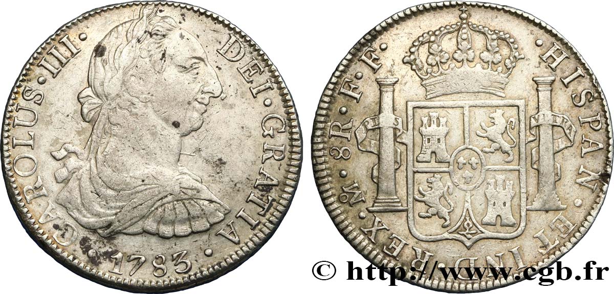 MEXIQUE 8 Reales Charles III 1783 Mexico TTB+ 