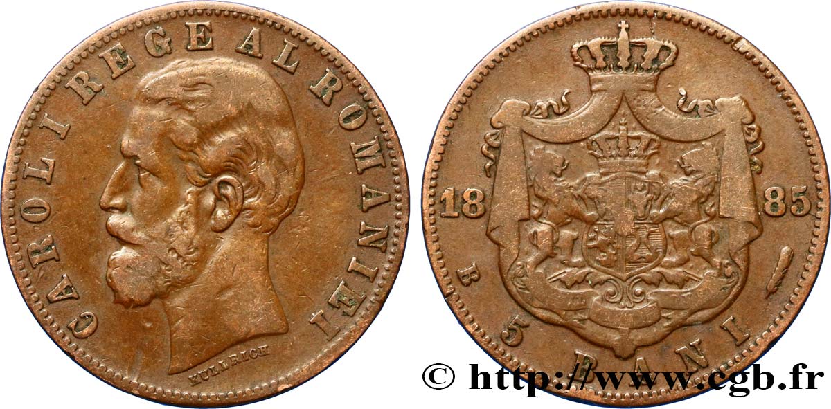 RUMANIA 5 Bani Charles Ier 1885 Bucarest BC 