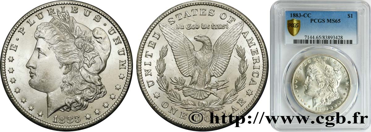UNITED STATES OF AMERICA Dollar Morgan 1883 Carson City  MS65 PCGS