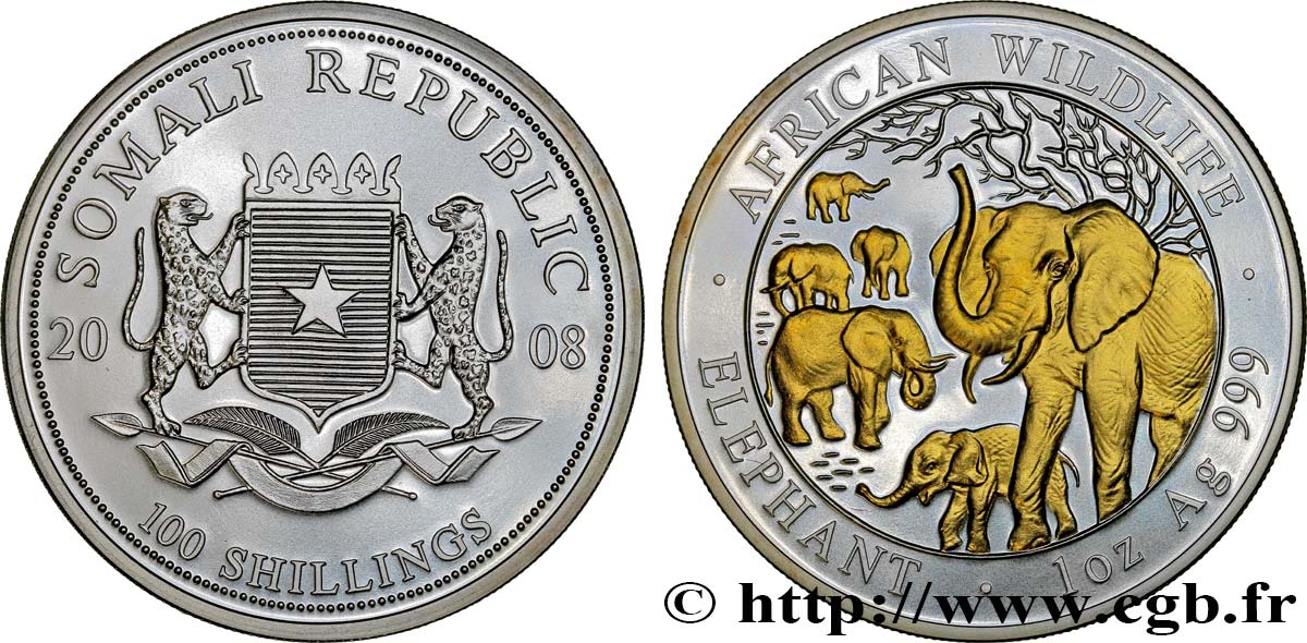 SOMALIA 100 Shillings colorisée 2008  MS 