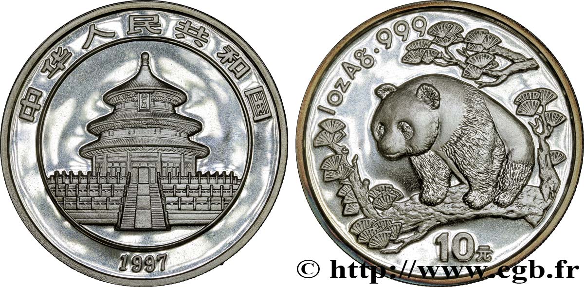 CHINA 10 Yuan Panda 1997  MS 